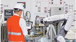 man-controlling-robotic-arm