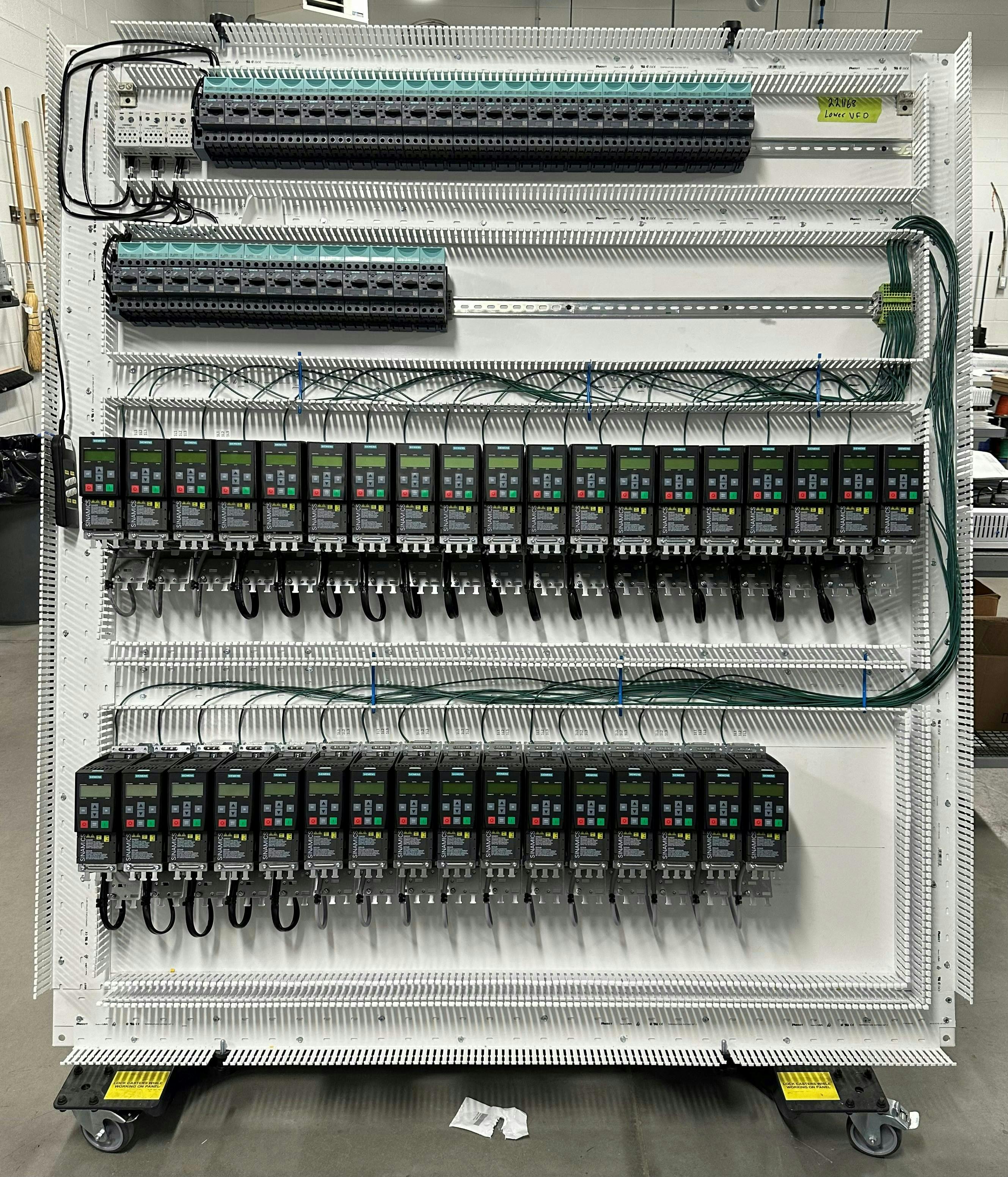 Figure 5: A VFD mounted outside the control panel on a piece of equipment can control a motor and reduce the amount of shielded cable required. Figure 5: A VFD mounted outside the control panel on a piece of equipment can control a motor and reduce the amount of shielded cable required.