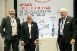 Figure 4: The 2024 ANCA Tool of the Year winners Werkzeugschleiferei Kr&auml;mer GmbH (Made on ANCA) and XGE (Virtual Tool) demonstrated the possibilities of creative design, precision and craftmanship.