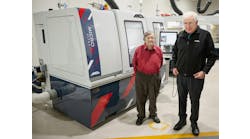 Pat McCluskey (left) and Pat Boland with ANCA technology.