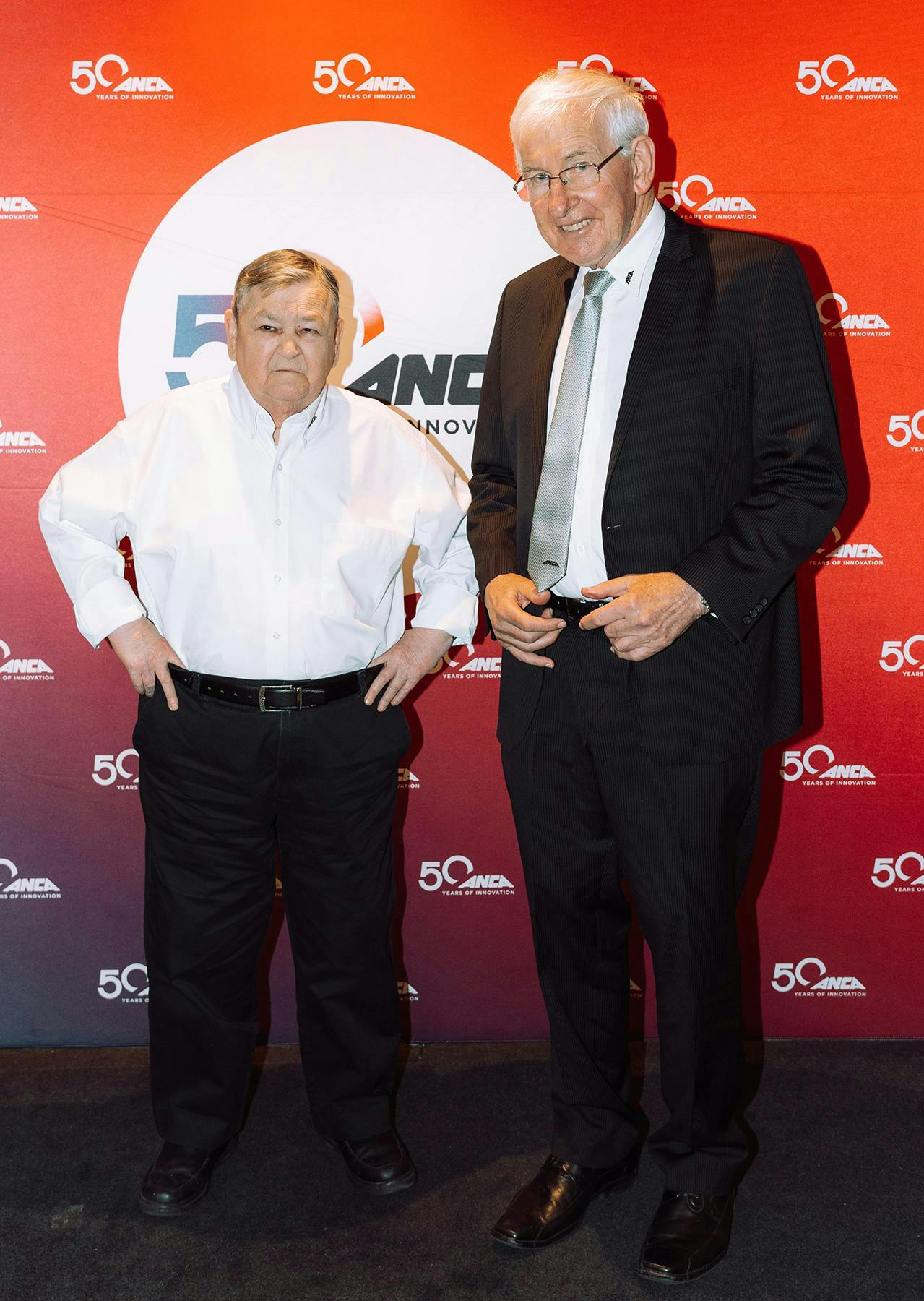 Figure 1: Pat McCluskey (left) and Pat Boland celebrate ANCA's 50 years of innovation.