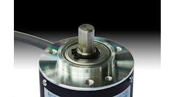 Closeup of rotary encoder on gradient background