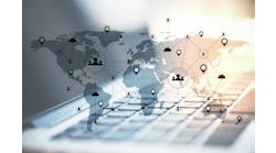 Modern workplace with remote work interface