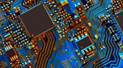 Electronic circuit board close up