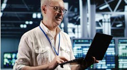 Proactive professional navigating network of server hardware in industrial hub