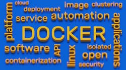 Docker platform word cloud 3d illustration Docker platform word cloud 3d illustration