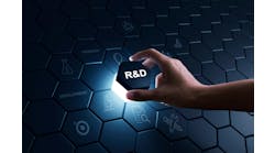 Hand putting hexagon piece to fulfill the part of R&D icon for Research and Development