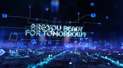 Are You Ready For Tomorrow - businessman working with virtual reality at office. Are You Ready For Tomorrow - businessman working with virtual reality at office.