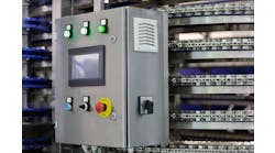 Control panel of bread cooling spiral cooler in large bakery