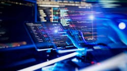 An abstract screen of a software developer's programming code