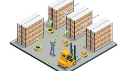 Illustration of man controlling agvs